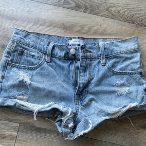 Forever 21 Light Blue Distressed Jean Shorts